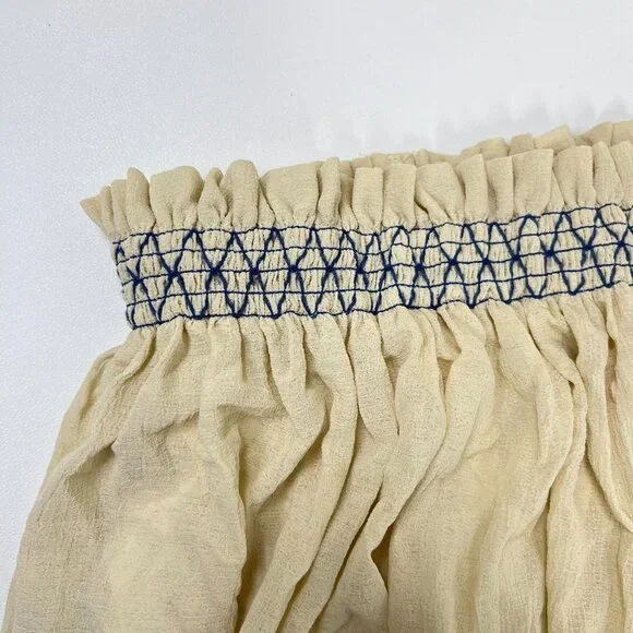 $385 NWOT See by Chloé Off-White Embroidered Maxi Skirt Size 38/L Pull-On - Picture 6 of 13